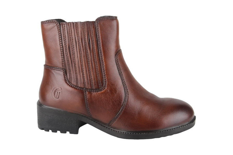 Enkellaarzen Cognac - Aurora Cuoio - 2530001-340