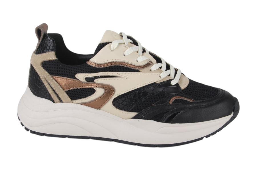 Sneakers Zwart combi - Elena Nero / Beige - 2360004-090