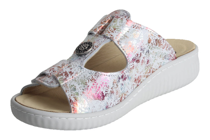 Slippers Multicolor - Slipper Klittenband - Carmelina Bianco Metallizzato - 2710005-190