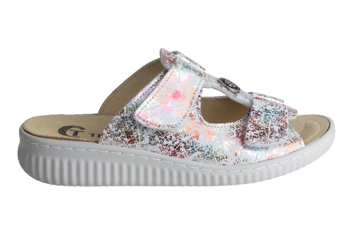 Slippers Multicolor - Slipper Klittenband - Carmelina Bianco Metallizzato - 2710005-190