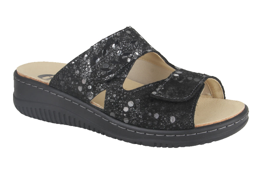 Slippers Zwart - Slipper Klittenband - Eleonora Nero - 2710006-000