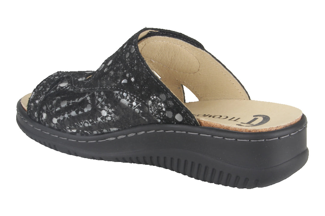 Slippers Zwart - Slipper Klittenband - Eleonora Nero - 2710006-000