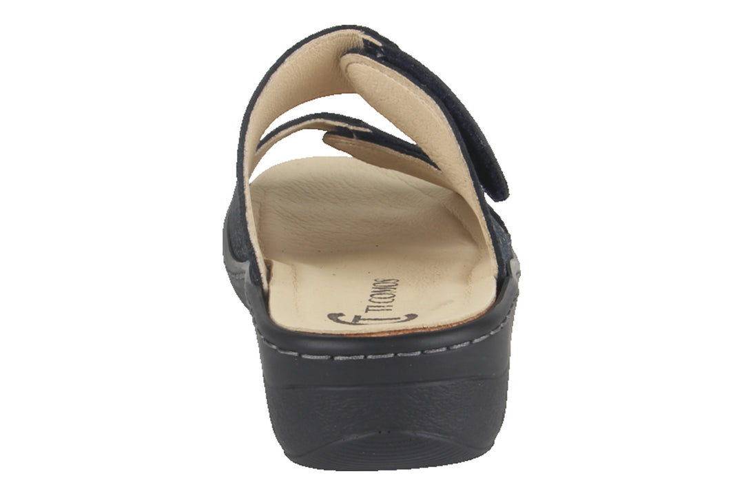 Slippers Donkerblauw - Slipper Klittenband - Dervilia Blu Scuro Pitone - 2710007-830