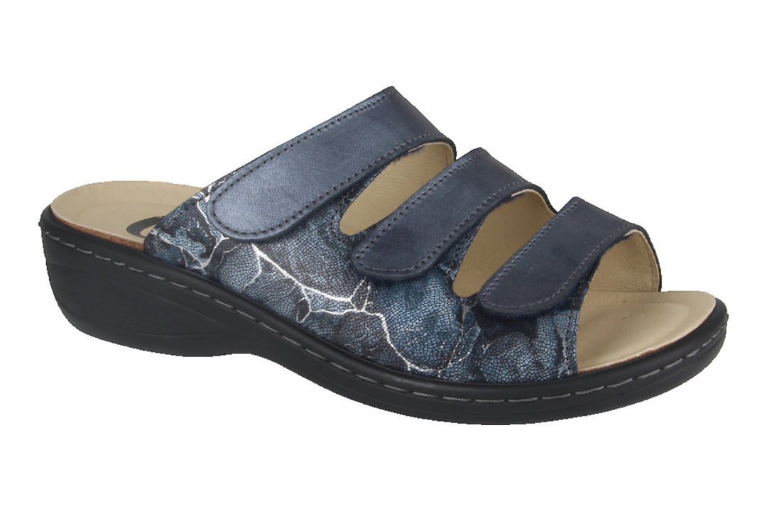 Slippers Donkerblauw - Slipper Klittenband - Alberta Blu Scuro - 2710008-830
