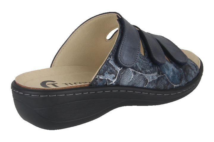 Slippers Donkerblauw - Slipper Klittenband - Alberta Blu Scuro - 2710008-830