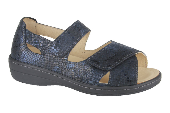 Sandalen Donkerblauw - Sandaal Dichte Hiel - Abriana Blu Scuro Pitone - 2860011-830