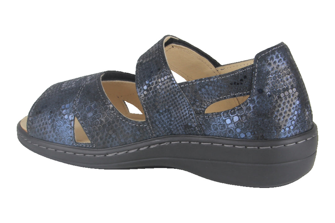 Sandalen Donkerblauw - Sandaal Dichte Hiel - Abriana Blu Scuro Pitone - 2860011-830