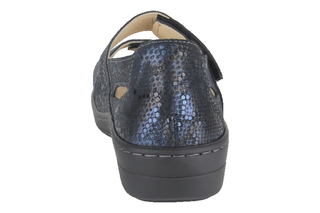 Sandalen Donkerblauw - Sandaal Dichte Hiel - Abriana Blu Scuro Pitone - 2860011-830