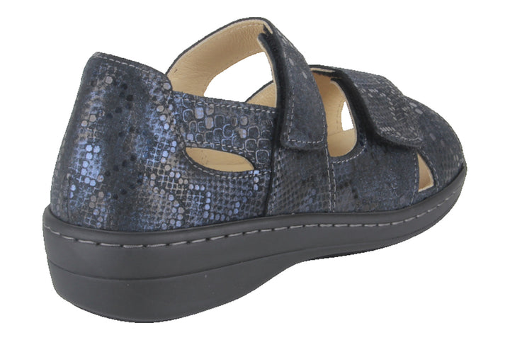 Sandalen Donkerblauw - Sandaal Dichte Hiel - Abriana Blu Scuro Pitone - 2860011-830