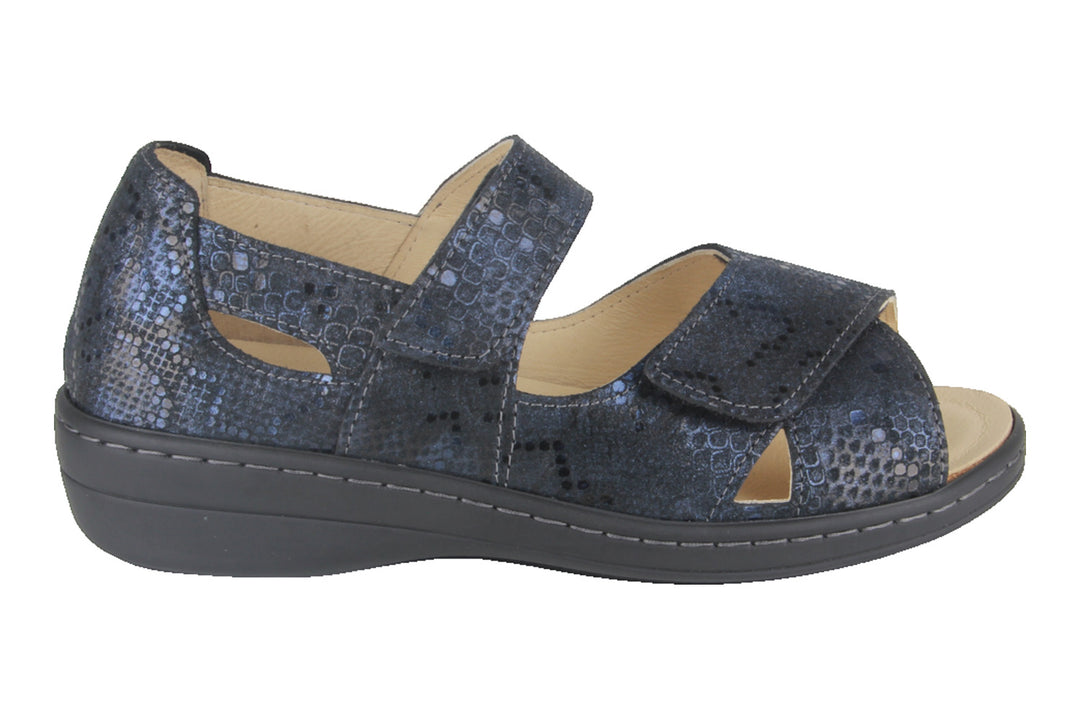 Sandalen Donkerblauw - Sandaal Dichte Hiel - Abriana Blu Scuro Pitone - 2860011-830
